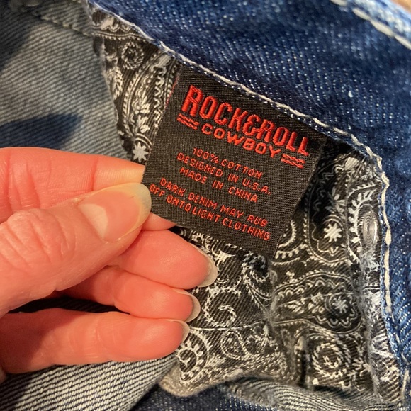 Mens rock and roll cowboy jeans not altered 33x30 dark color - Picture 3 of 4